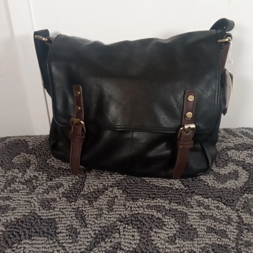 Republic Womens Vegan Leather Messanger Laptop Bag Womens